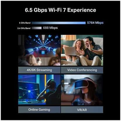 TP-LINK | Archer BE400 BE6500 dviejų dažnių „Wi-Fi“ 7 maršrutizatorius | 802.11ax | Ethernet LAN (RJ-45) jungtys 4 | Mesh palaikymas: Taip | MU-MiMO: Taip | Ne, mobilusis plačiajuostis ryšys: | Antenos tipas: Išorinė