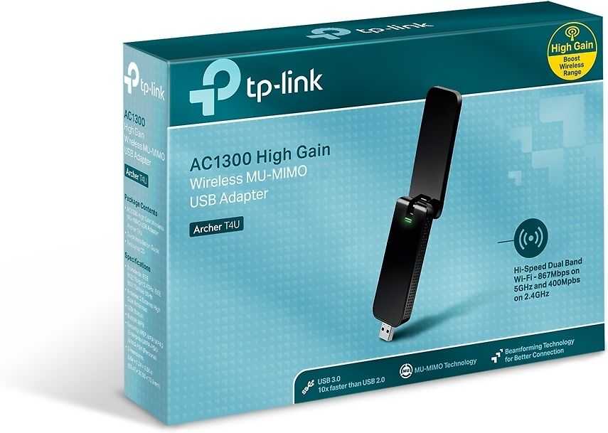 TP-LINK Archer T4U Dviejų juostų Wi-Fi adapteris