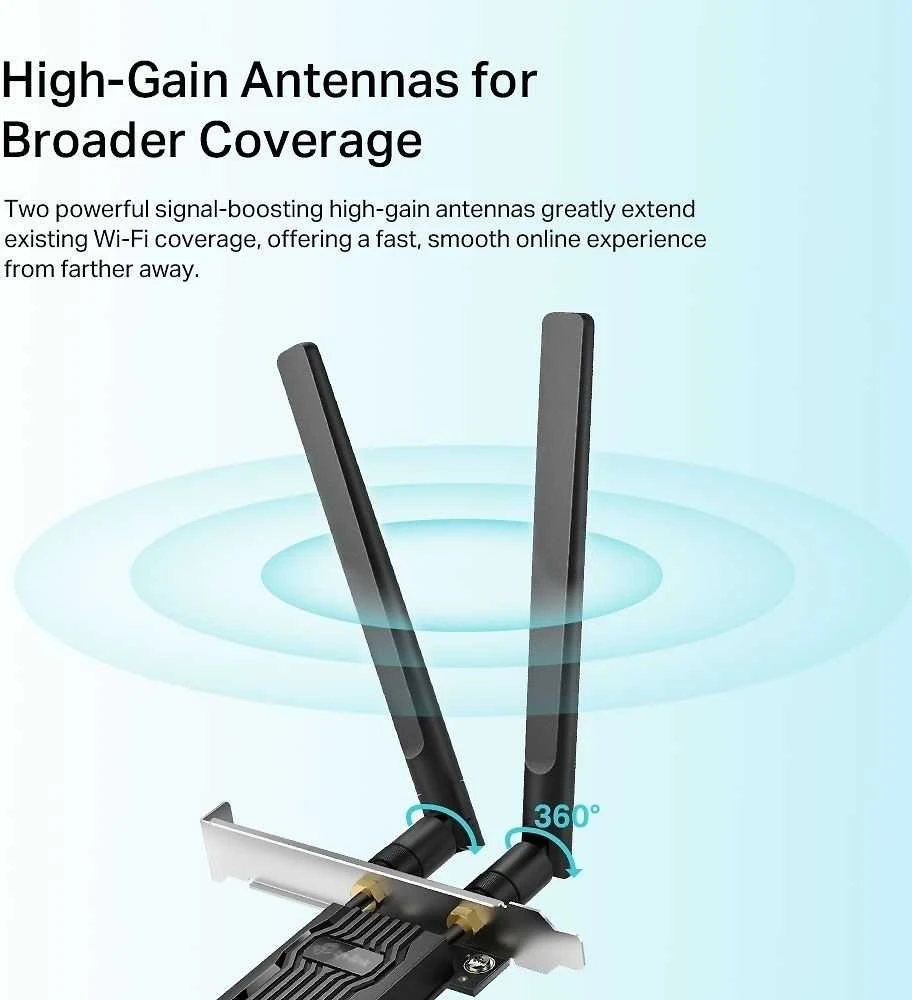 TP-LINK | Archer TX20E AX1800 Wi-Fi 6 Bluetooth 5.2 PCIe adapteris