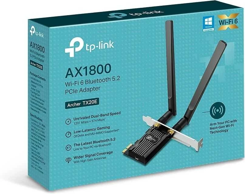 TP-LINK | Archer TX20E AX1800 Wi-Fi 6 Bluetooth 5.2 PCIe adapteris