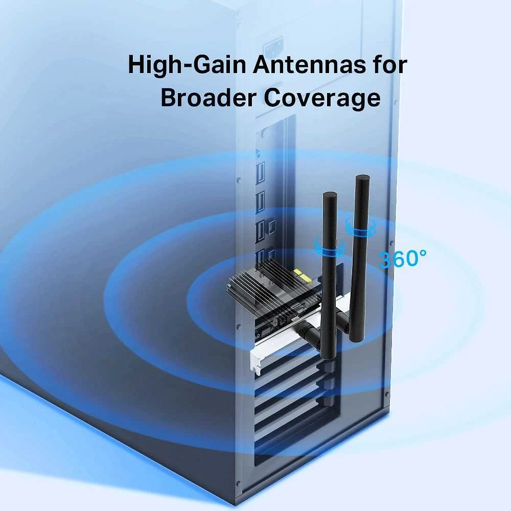 TP-LINK | Archer Wi-Fi 6 Bluetooth 5.0 PCIe adapteris | TX50E | 2.4GHz/5GHz | Antenos tipas: 2xExternal