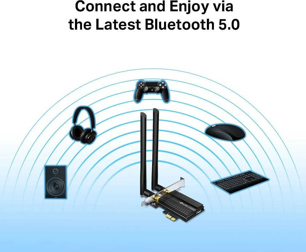 TP-LINK | Archer Wi-Fi 6 Bluetooth 5.0 PCIe adapteris | TX50E | 2.4GHz/5GHz | Antenos tipas: 2xExternal