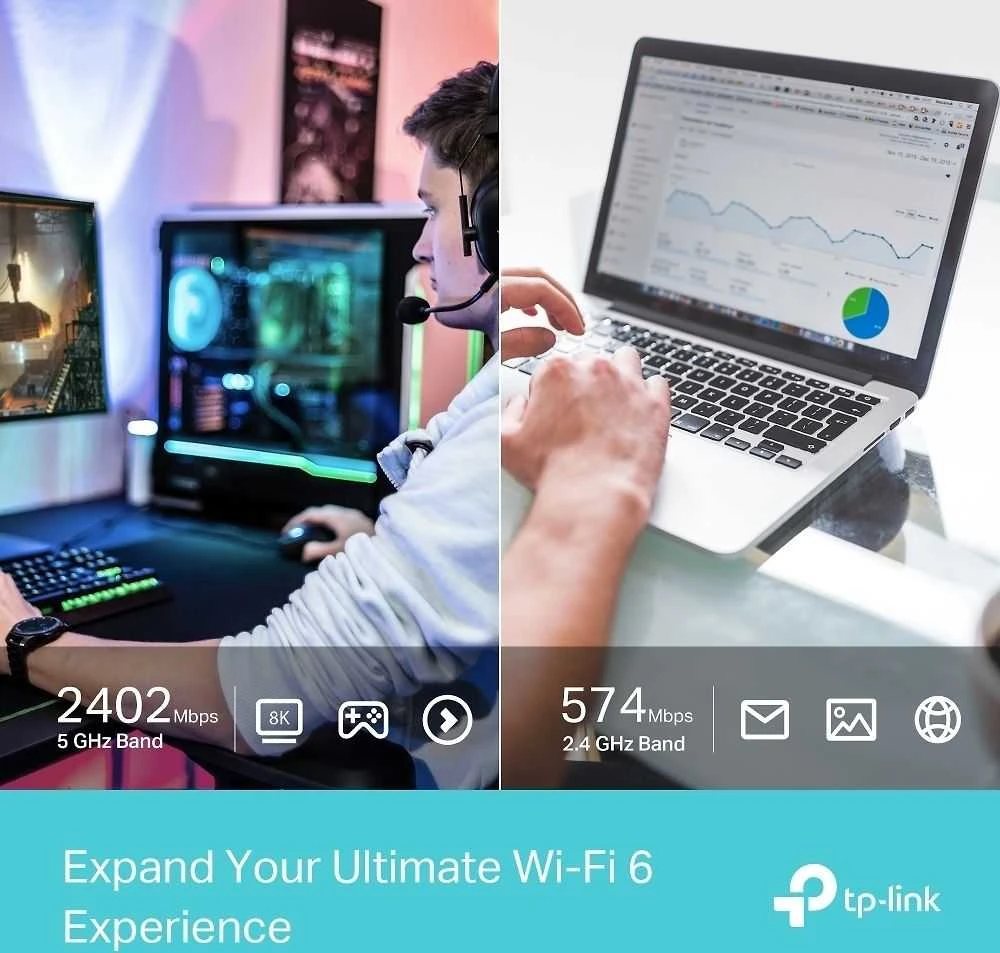 Wi-Fi 6 adapterio veikimo pavyzdžiai žaidimams ir darbui