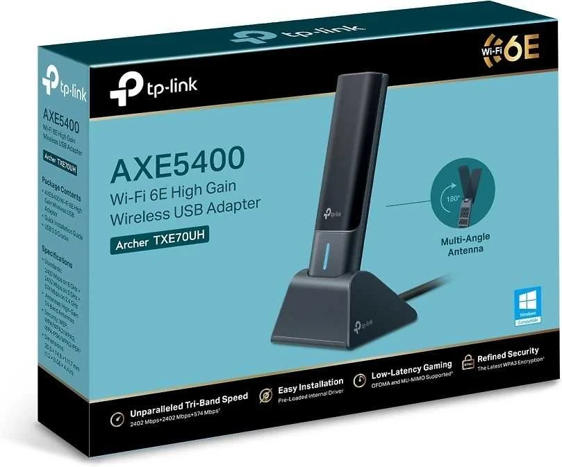 TP-LINK | „Archer TXE70UH AXE5400 High Gain Tri-Band Wi-Fi 6E“ USB adapteris
