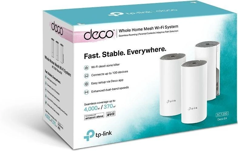 Maršrutizatorius TP-LINK AC1200 viso namų tinklinio tinklo „Wi-Fi“ sistema „Qualcomm“ procesorius 867 Mbps, 5 GHz + 300 Mbps, 2,4 GHz 2 10/100 Mbps prievadai 2 vidinė antena