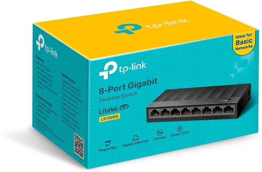 TP-LINK LS1008G Nevaldomas Gigabit Ethernet (10/100/1000) juodas