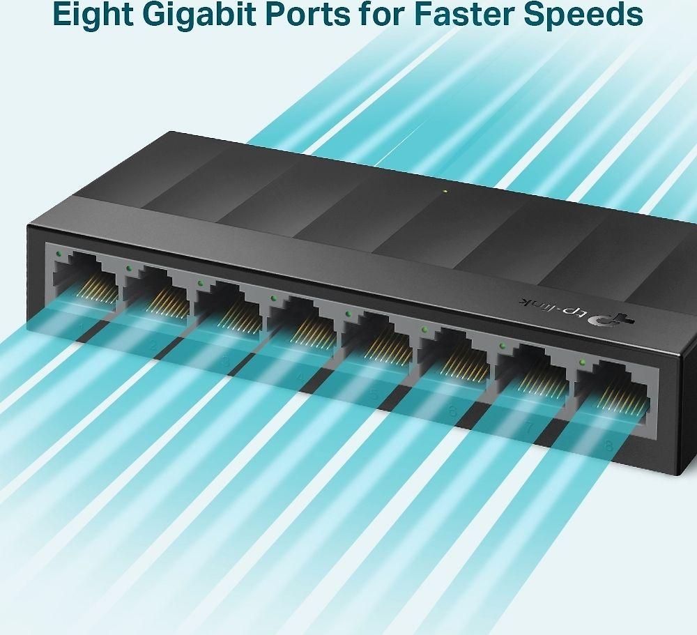 TP-LINK LS1008G Nevaldomas Gigabit Ethernet (10/100/1000) juodas