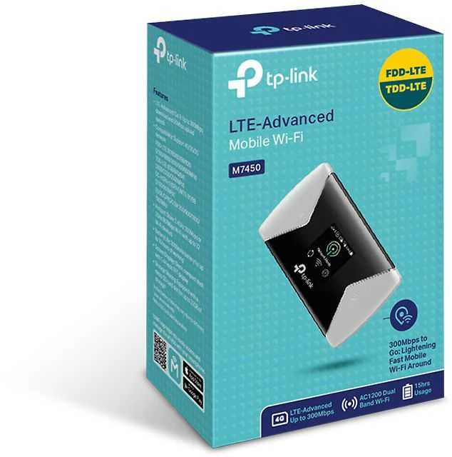 TP-LINK M7450 LTE modemas ir WiFi prieigos taškas