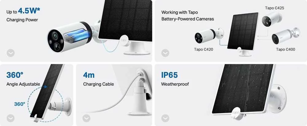 TP-Link Tapo A200 saulės baterija