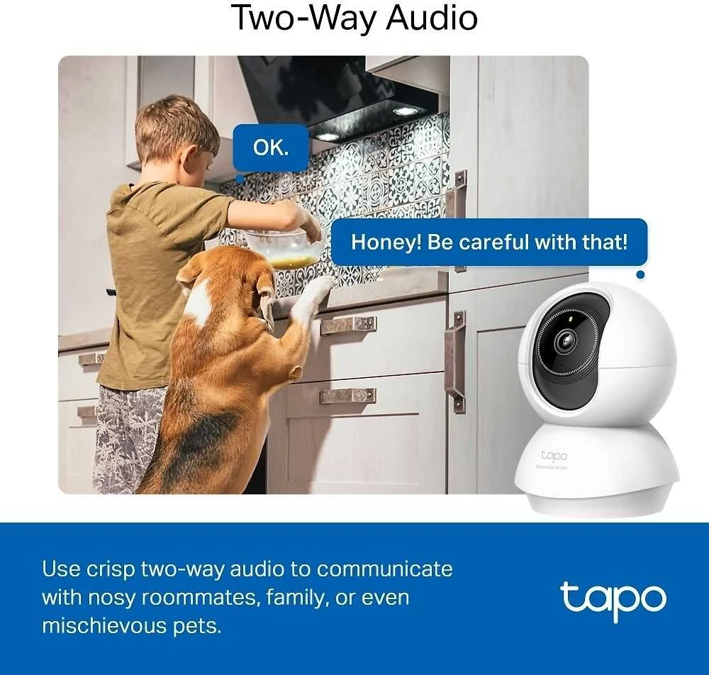 TP-LINK | Pakreipiama/sukama dirbtinio intelekto namų apsaugos „Wi-Fi“ kamera | Tapo C230 | Ant stalo/lubų tvirtinama | 5 MP | 4 mm/F2.0 | H.264 | „Micro SD“, maks. 512 GB