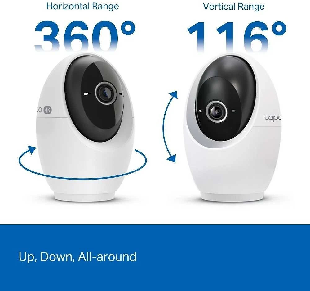 TP-LINK | Pakreipiama/sukama dirbtinio intelekto namų apsaugos „Wi-Fi“ kamera | Tapo C260 | Kupolinė | 8 MP | 4.3 mm / F1.6 | H.264 | „Micro SD“, maks. 512 GB