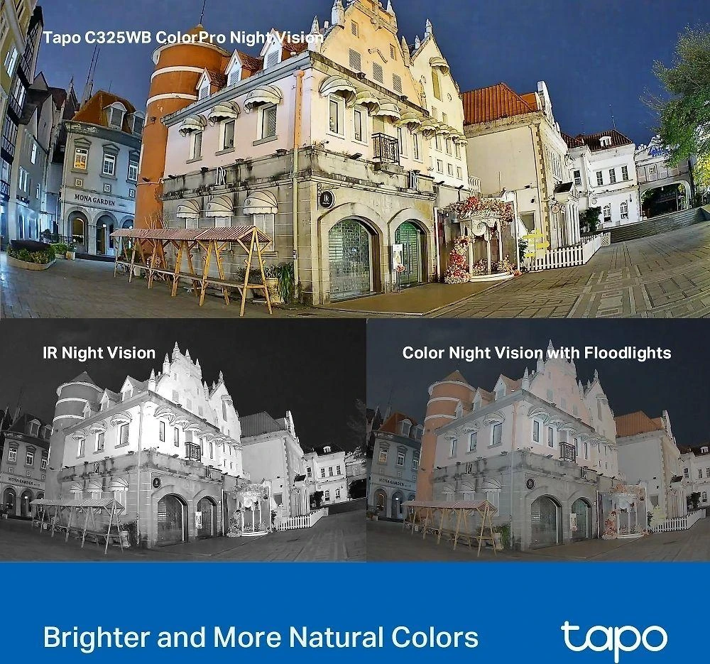 TP-LINK | ColorPro Outdoor Security Wi-Fi kamera | Tapo C325WB | Kulka | 4 MP | F1.0 | IP66 | H.264 | „MicroSD“, iki 512 GB