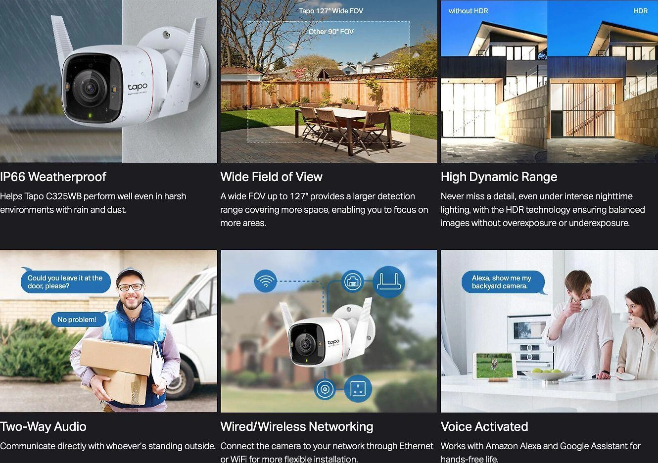 TP-LINK | ColorPro Outdoor Security Wi-Fi kamera | Tapo C325WB | Kulka | 4 MP | F1.0 | IP66 | H.264 | „MicroSD“, iki 512 GB