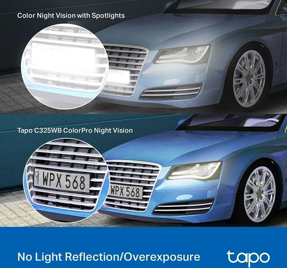 TP-LINK | ColorPro Outdoor Security Wi-Fi kamera | Tapo C325WB | Kulka | 4 MP | F1.0 | IP66 | H.264 | „MicroSD“, iki 512 GB