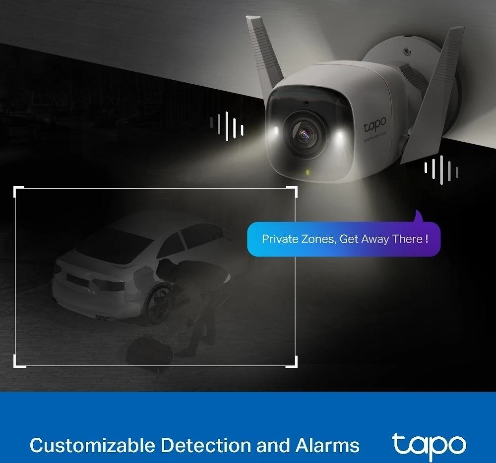 TP-LINK | ColorPro Outdoor Security Wi-Fi kamera | Tapo C325WB | Kulka | 4 MP | F1.0 | IP66 | H.264 | „MicroSD“, iki 512 GB