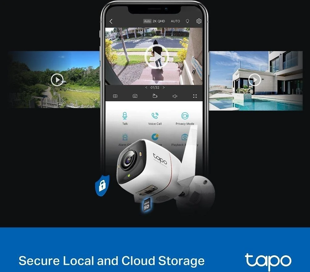 TP-LINK | ColorPro Outdoor Security Wi-Fi kamera | Tapo C325WB | Kulka | 4 MP | F1.0 | IP66 | H.264 | „MicroSD“, iki 512 GB