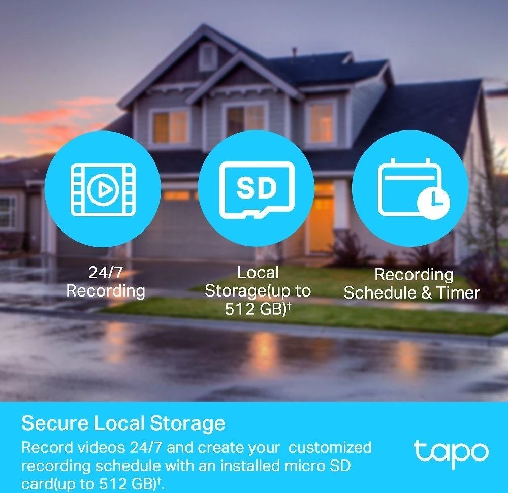 TP-LINK | Pakreipiama/sukama dirbtinio intelekto namų apsaugos „Wi-Fi“ kamera | Tapo C500 | Kupolinė | 2 MP | H.264 | „Micro SD“ kortelė, iki 512 GB