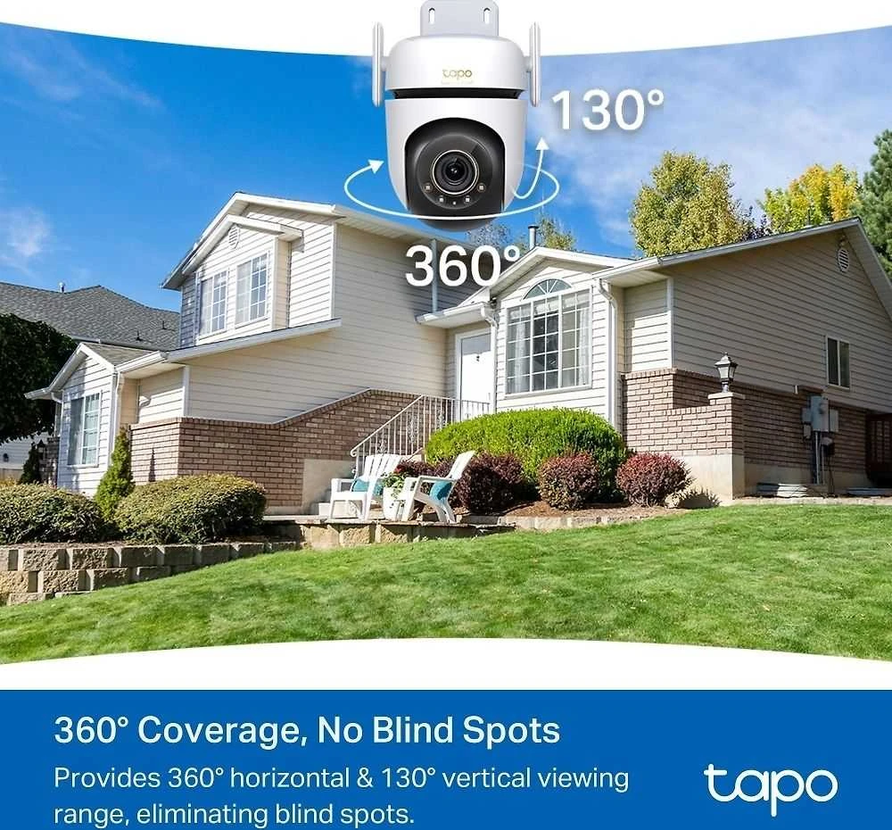 TP-LINK | Lauko apsaugos Wi-Fi kamera su pasukimu/pakreipimu | Tapo C530WS | Kupolinė | 5 MP | 3.2 mm / F1.6 | IP66 | H.264 | Micro SD, maks. 512 GB