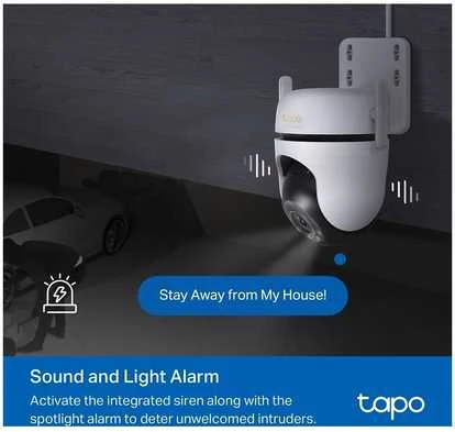 TP-LINK | Lauko apsaugos Wi-Fi kamera su pasukimu/pakreipimu | Tapo C530WS | Kupolinė | 5 MP | 3.2 mm / F1.6 | IP66 | H.264 | Micro SD, maks. 512 GB