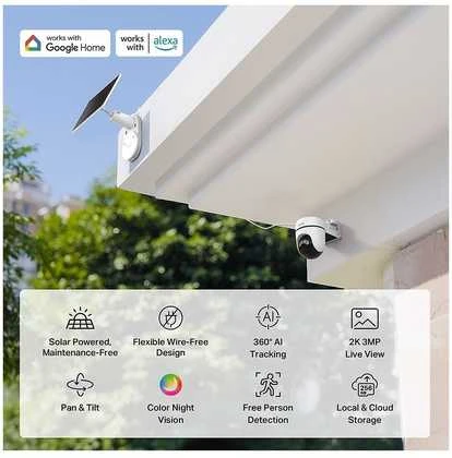 TP-Link Tapo C610 KIT saulės energija varomas panoraminio/pakreipimo apsaugos kamerų rinkinys | TP-LINK