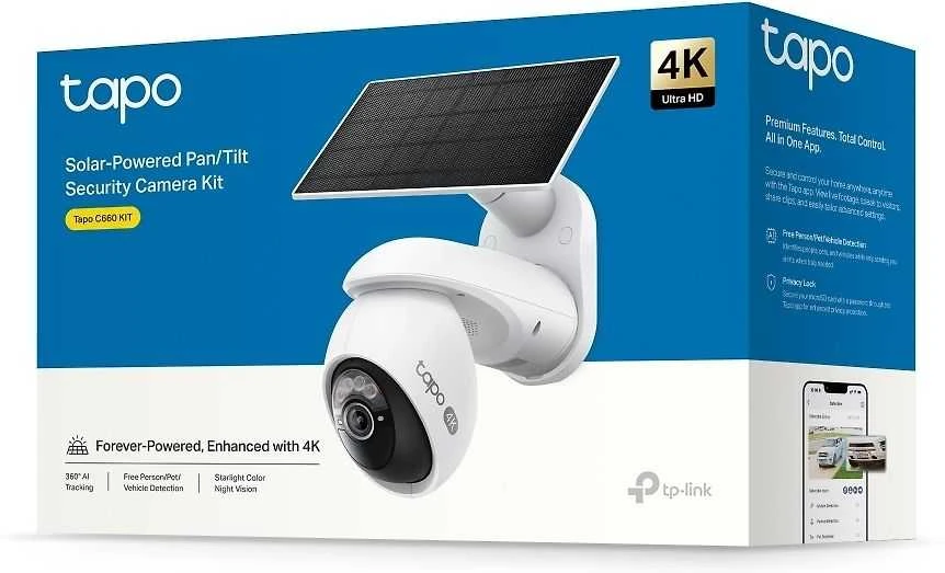 TP-Link Tapo C660 KIT - saulės energija varoma lauko IP stebėjimo kamera