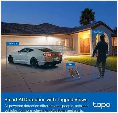 TP-LINK | „Smart Floodlight“ apsaugos kamera | Tapo C720 | 4 MP | 2,1 mm/ F2,1 | IP65 | H.264 | Micro SD, maks. 512 GB