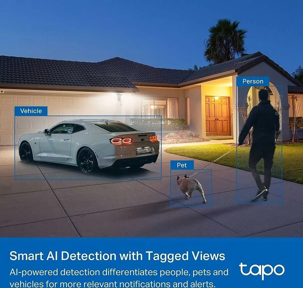 TP-LINK | „Smart Floodlight“ apsaugos kamera | Tapo C720 | 4 MP | 2,1 mm/ F2,1 | IP65 | H.264 | Micro SD, maks. 512 GB
