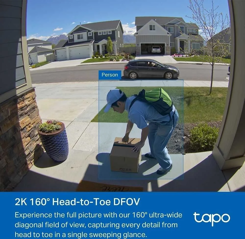 TP-LINK | Video Doorbell Camera | Tapo D210 | 3 MP | 1.18mm/F1.8 | IP65 | H.264 | Micro SD, Max. 512
