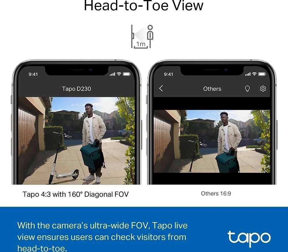 Ezviz TP-LINK | Tapo Smart Baterija Video Doorbell | Tapo D230S1