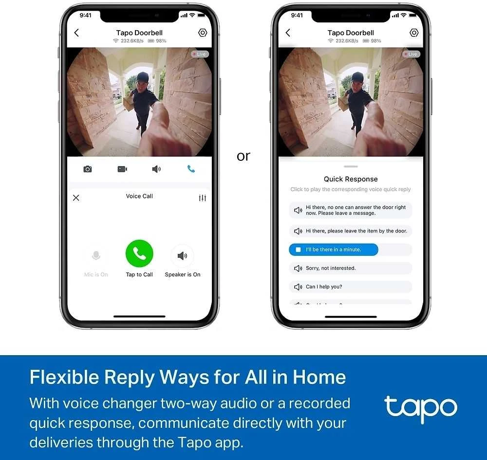 TP-LINK | Video Doorbell Camera | Tapo D235 | 5 MP | 1.18mm/F1.8 | IP66 | H.264 | Micro SD, Max. 512