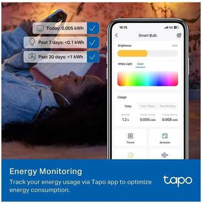 TP-Link Tapo L430C (2 vnt. pakuotė) išmanioji WiFi reguliuojamo ryškumo LED lemputė (spalvota, 2500K-6500K, 470lm, 2.4GHz, E14)