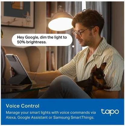 TP-Link Tapo L430C (2 vnt. pakuotė) išmanioji WiFi reguliuojamo ryškumo LED lemputė (spalvota, 2500K-6500K, 470lm, 2.4GHz, E14)