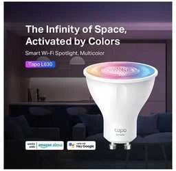 TP-Link Išmanusis „Wi-Fi“ prožektorius, pritemdomas, 2 vnt. SPECIFIKACIJOS: 2,4 GHz, IEEE 802.11b/g/n, GU10 cokolis, 220–240 V, 50/60 Hz, 350 lm, 3,7 W, 2 200 K ~ 6 500 K, 16 milijonų spalvų, spindulio kampas 40°, 4 kWh / 1000 val., tarnavimo laikas iki 15 000 val., energijos vartojimo efektyvumo klasė E. FUNKCIJOS: 16 milijonų spalvų, pritemdomas, nereikia šakotuvo.