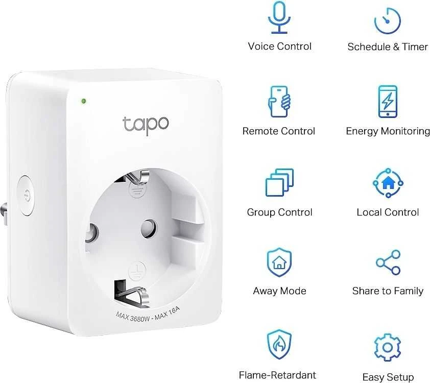 TP-LINK | Mini Smart Wi-Fi Socket | Tapo P110 | Baltas