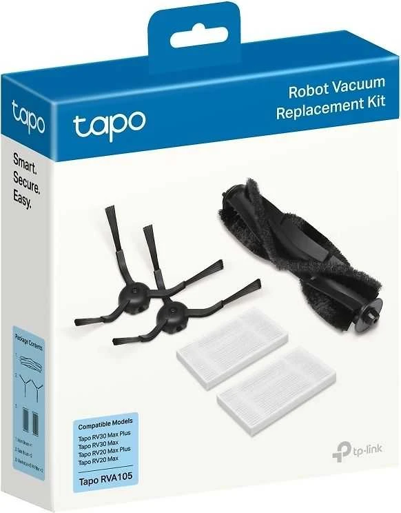 TP-Link Tapo RVA105 dalių rinkinys (1x šepetys, 2x šoninis šepetys, 2x HEPA filtras), skirtas Tapo RV30 Max Plus, Tapo RV20 Max Plus