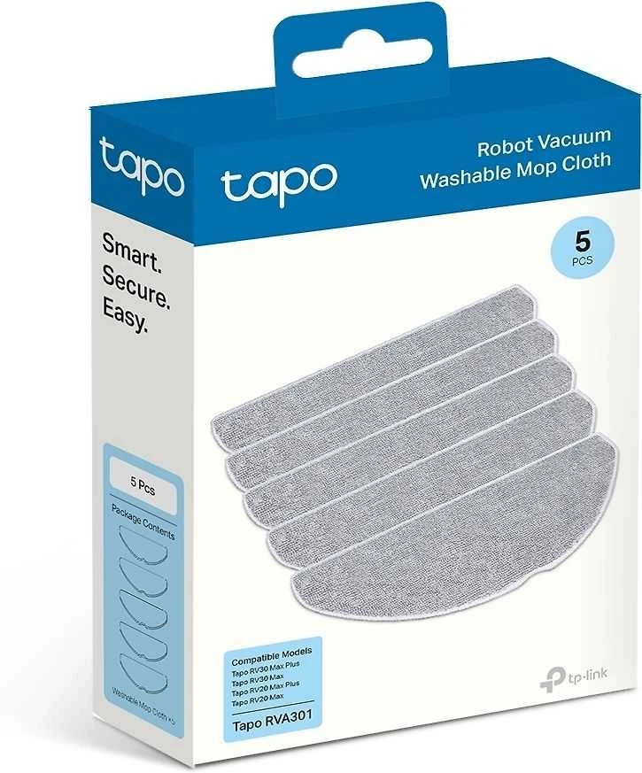 TP-Link Tapo RVA301 rinkinys iš 5 plaunamų servetėlių (5x), skirtų Tapo RV30 Max Plus, RV30 Max, RV20 Max Plus, RV20