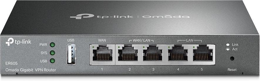 Šakotuvas TP-LINK | „SafeStream Multi-WAN VPN“ maršrutizatorius | TL-ER605 | 802.1q | 10/100/1000 Mbit/s | Ethernet LAN (RJ-45) jungtys 1 fiksuotas gigabito LAN prievadas | Tinklo ryšio palaikymas: Ne | MU-MiMO: Ne | Nėra mobiliojo plačiajuosčio ryšio