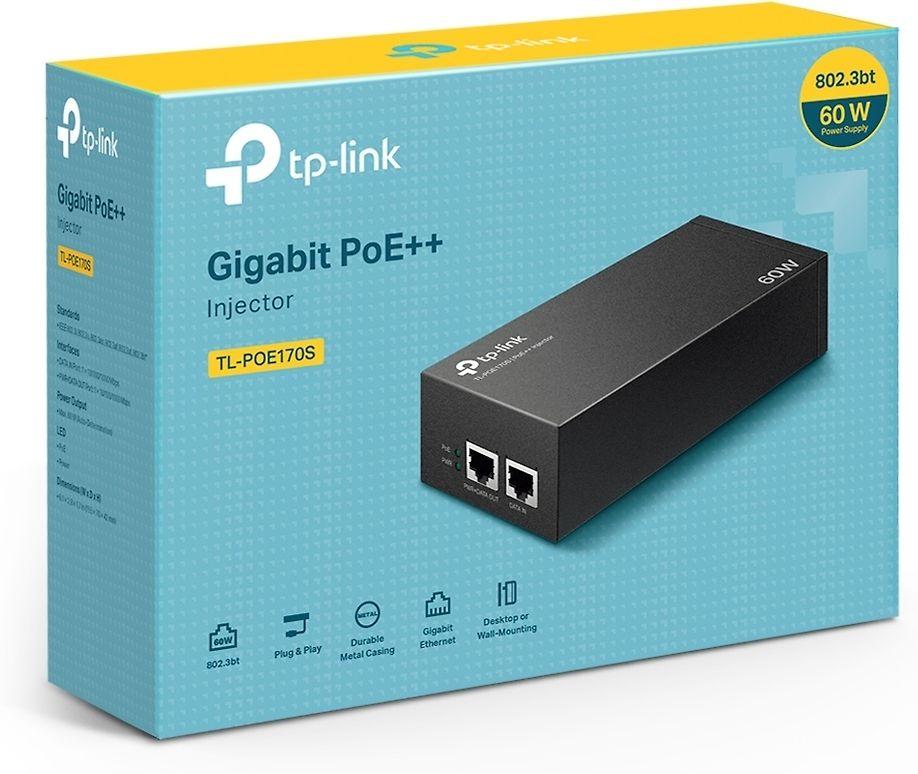 TP-LINK | PoE++ injektorius | TL-POE170S | 10/100/1000 Mbit/s | Ethernet LAN (RJ-45) jungtys 1xRJ-45 10/100/1000 Mbps Gigabit