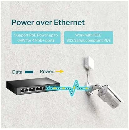 Šakotuvas TP-LINK TL-SG1008P V4 -8-porttinen kytkin