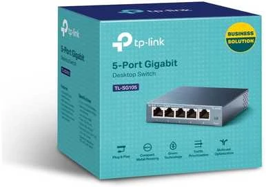 Šakotuvas Komutatorius TP-LINK, 5-port, metalinis korpusas, juodas / TL-SG105