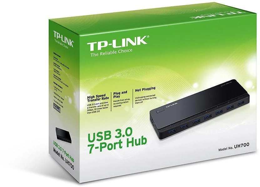 TP-LINK UH700 USB šakotuvas su gamykline pakuote