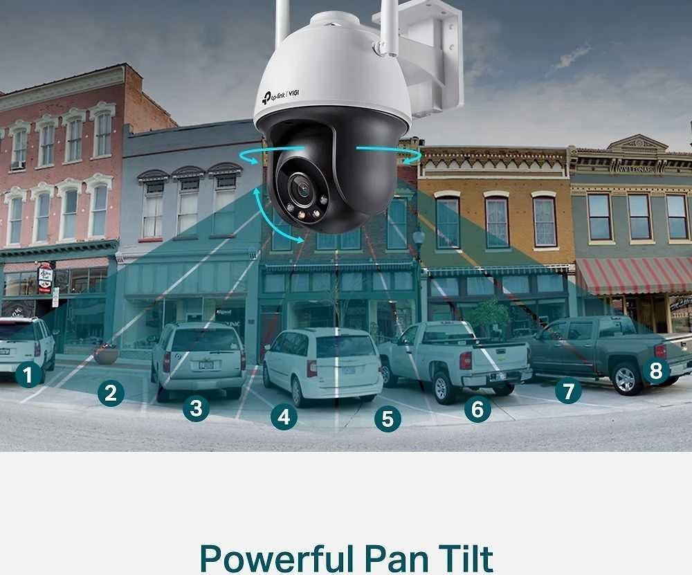 TP-LINK | VIGI 4MP lauko visų spalvų Wi-Fi Pan Tilt tinklo kamera | VIGI C540-W | Kupolas | 4 MP | 4 mm | IP66 | H.265+/H.265/H.264+/H.264 | MicroSD