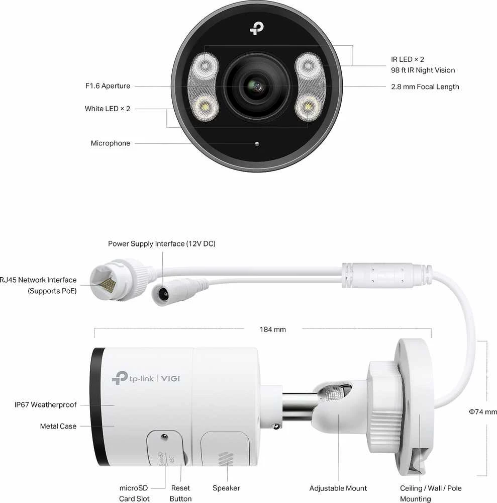 Tinklo Kamera - TP-LINK InSight S385 8MP 4K IP67 Naktinis Matymas 30m