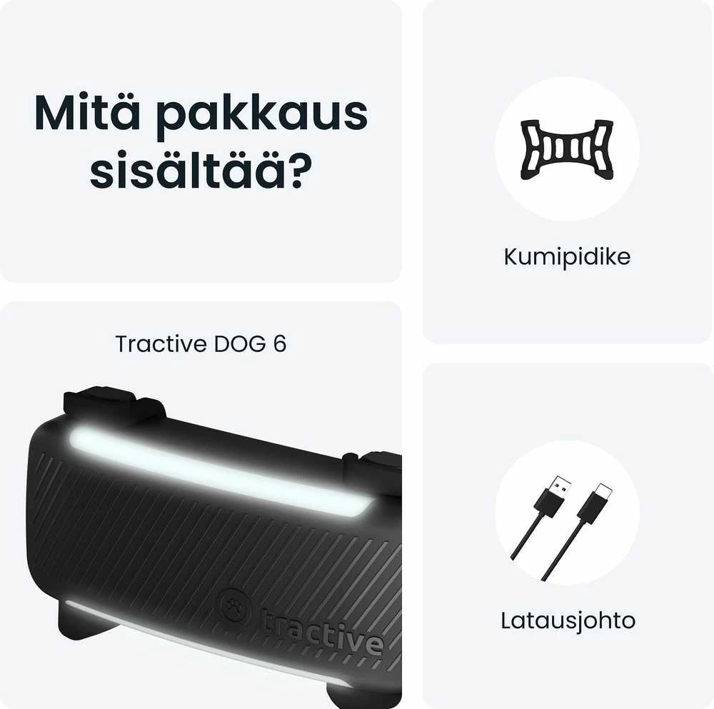 Tractive GPS sekimo įrenginys šunims, realaus laiko stebėjimas, sveikatos stebėjimas, juodas, TG6A