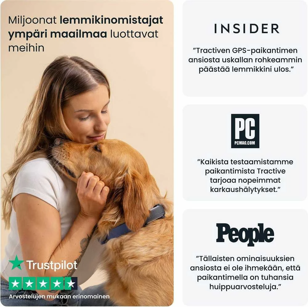 Tractive GPS sekimo įrenginys šunims, realaus laiko stebėjimas, sveikatos stebėjimas, juodas, TG6A