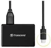 TRANSCEND „viskas viename“ daugiafunkcis atminties kortelių skaitytuvas USB 3.1 Gen 1 Type C