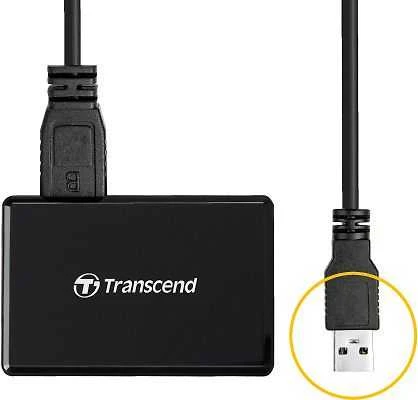 TRANSCEND „All-in-1“ daugiafunkcis atminties kortelių skaitytuvas USB 3.0/3.1 Gen 1 Juodas