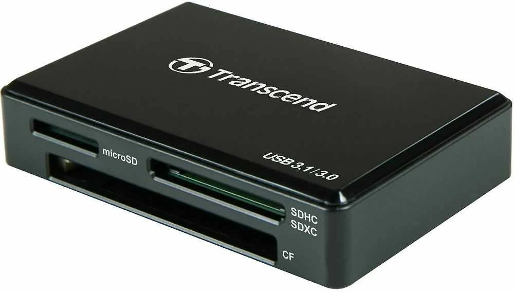 TRANSCEND „All-in-1“ daugiafunkcis atminties kortelių skaitytuvas USB 3.0/3.1 Gen 1 Juodas