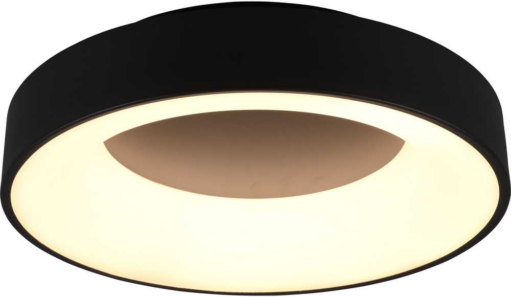 Lubinis šviestuvas Trio Girona -LED-plafondi, 45 cm, musta, 3100 lm, 3000 K, jungiklio reguliatorius