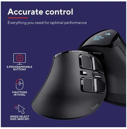 Voxx Belaidė įkraunama ergonominė pelė 23731